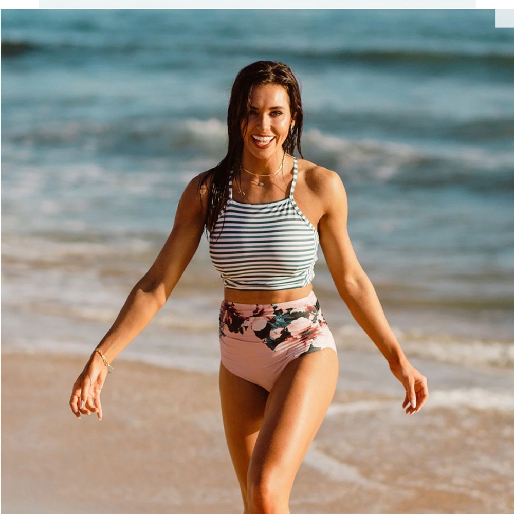 Albion - DARLING STRIPE SWITCHBACK SWIM CROP